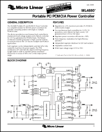 ML4880CS datasheet: Portable PC/PCMCIA power controller ML4880CS
