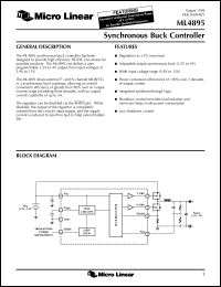 ML4895ES datasheet: Synchronous buck controller ML4895ES