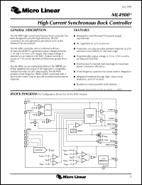 ML4900CS datasheet: High current synchronous buck controller ML4900CS
