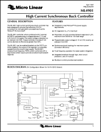 ML4901CT datasheet: High current synchronous buck controller ML4901CT