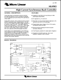 ML4903CT datasheet: High current synchronous buck controller ML4903CT