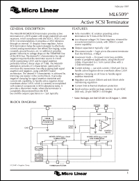 ML6509CS datasheet: Active SCSI terminator ML6509CS