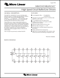 ML65L541CK datasheet: High speed octal buffer/line drivers ML65L541CK