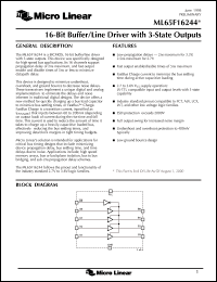 ML65F16244CT datasheet: 16-bit buffer/line driver with 3 state outputs ML65F16244CT