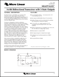 ML65F16245CT datasheet: 16-bit bidirectional transceiver with 3 state outputs ML65F16245CT