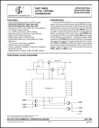 IDT74FCT543CEB datasheet: Fast CMOS octal latched transceiver IDT74FCT543CEB