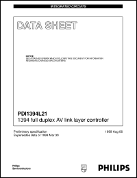PDI1394L21 datasheet: 1394 full duplex AV link layer controller PDI1394L21