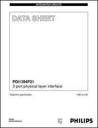 PDI1394P21 datasheet: 3-port physical layer interface PDI1394P21