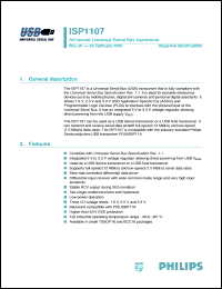 ISP1107 datasheet: Advanced Universal Serial Bus transceiver ISP1107