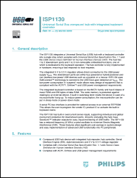 ISP1130 datasheet: USB hub ISP1130