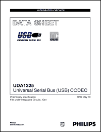 UDA1325H/N1 datasheet: Universal Serial Bus (USB) CODEC UDA1325H/N1
