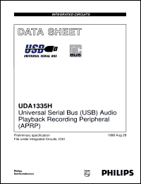 UDA1335H/N1 datasheet: Universal Serial Bus (USB) Audio Playback Recording Peripheral (APRP) UDA1335H/N1