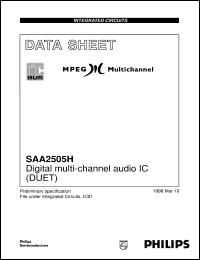 SAA2505H/M1 datasheet: Digital multi-channel audio IC (DUET) SAA2505H/M1