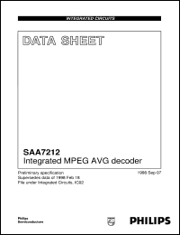 SAA7212H/C1 datasheet: Integrated MPEG AVG decoder SAA7212H/C1