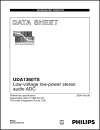 UDA1360TS/N1 datasheet: Low-voltage low-power stereo audio ADC UDA1360TS/N1