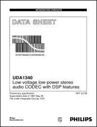 UDA1340M/N1 datasheet: Low-voltage low-power stereo audio CODEC with DSP features UDA1340M/N1
