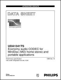 UDA1341TS/N1 datasheet: Economy audio CODEC for MiniDisc (MD) home stereo and portable applications UDA1341TS/N1