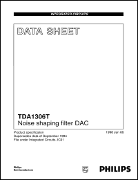 TDA1306T/N2 datasheet: Noise shaping filter DAC TDA1306T/N2