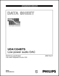 UDA1334BTS datasheet: Low power audio DAC UDA1334BTS