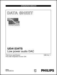 UDA1334TS datasheet: Low power audio DAC UDA1334TS