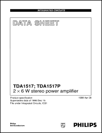 TDA1517/N2 datasheet: 2 x 6 W stereo power amplifier TDA1517/N2