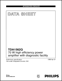TDA1562Q/N1 datasheet: 70 W high efficiency power amplifier with diagnostic facility TDA1562Q/N1
