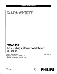 TDA8559T/N1 datasheet: Low-voltage stereo headphone amplifier TDA8559T/N1