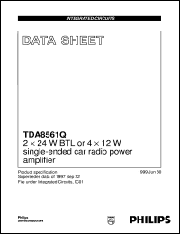 TDA8561Q/N1/S1 datasheet: 2 x 24 W BTL or 4 x 12 W single-ended car radio power amplifier TDA8561Q/N1/S1