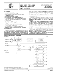 IDT74FCT88915TT70LB datasheet: Low skew PLL-based CMOS clock driver (with 3-state) IDT74FCT88915TT70LB