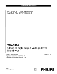 TDA8574T/N1 datasheet: Class-H high-output voltage level line driver TDA8574T/N1