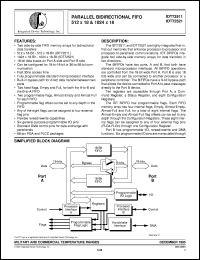 IDT72521L40JB datasheet: Parallel bidirectional FIFO 512 x 18 & 1024 x 18 IDT72521L40JB