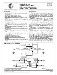 IDT72520L50J datasheet: Bus-matching bidirectional FIFO 512 x 18-bit - 1024 x 9-bit 1024 x 18-bit - 2048 x 9-bit IDT72520L50J