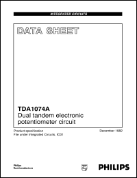 TDA1074A/V6 datasheet: Dual tandem electronic potentiometer circuit TDA1074A/V6