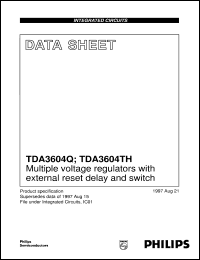 TDA3604TH/N1/S420 datasheet: Multiple voltage regulators with external reset delay and switch TDA3604TH/N1/S420