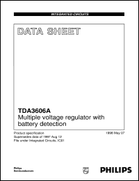 TDA3606AT/N1 datasheet: Multiple voltage regulator with battery detection TDA3606AT/N1