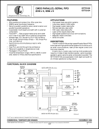 IDT72104L50J datasheet: CMOS parallel-serial FIFO 2048 x 9, 4096 x 9 IDT72104L50J