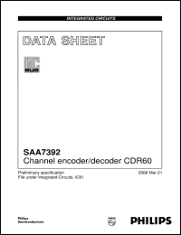 SAA7392HL/M2 datasheet: Channel encoder/decoder CDR60 SAA7392HL/M2