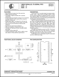 IDT72141L50P datasheet: CMOS parallel-to-serial FIFO 2048 x 9, 4096 x 9 IDT72141L50P