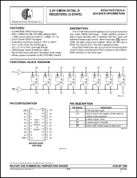 IDT54FCT3574APY datasheet: 3.3V CMOS octal D register (3-state) IDT54FCT3574APY