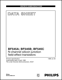BF545B datasheet: N-channel silicon junction field-effect transistors BF545B