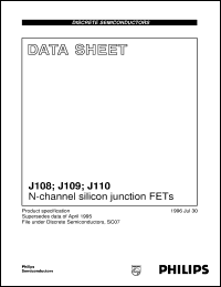 J109 datasheet: N-channel silicon junction FETs J109