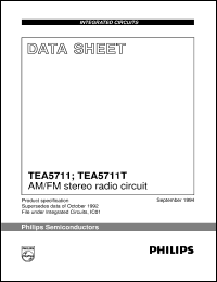 TEA5711/N2 datasheet: AM/FM stereo radio circuit TEA5711/N2