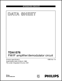 TDA1576 datasheet: FM/IF amplifier/demodulator circuit TDA1576