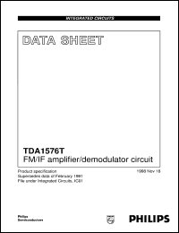 TDA1576T datasheet: FM-IF amplifier/demodulator circuit TDA1576T