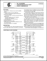 IDT7M1024S20G datasheet: 4K x 36 BiCMOS synchronous dual-port static RAM module IDT7M1024S20G