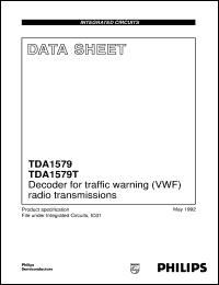 TDA1579/V4 datasheet: Decoder for traffic warning (VWF) radio transmissions TDA1579/V4
