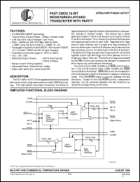 IDT54FCT162511CTE datasheet: Fast CMOS 16-bit regitered/latched transceiver with parity IDT54FCT162511CTE