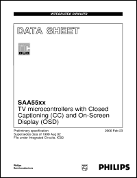 SAA5500PS/M1A/0000 datasheet: TV microcontrollers with Closed Captioning (CC) and On-Screen Display (OSD) SAA5500PS/M1A/0000