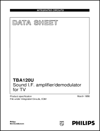 TBA120U datasheet: Sound I.F. amplifier/demodulator for TV TBA120U