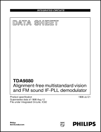 TDA9880/V1 datasheet: Alignment-free multistandard vision and FM sound IF-PLL demodulator TDA9880/V1